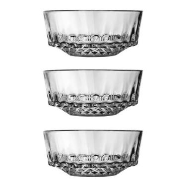 Imagem de Jogo 3 Tigelas Petisqueira Vidro 380ml Class Home