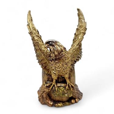 Imagem de Enfeite Águia Dourada Porta Decoração com Brilho 16 cm