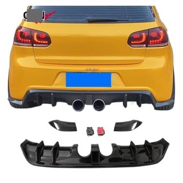 Imagem de Compatível com VW Golf MK6 VI 6R20 Golf MK6 R20, difusor de para-choque traseiro, spoiler, acessórios de acabamento 2.0 R20