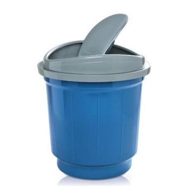 Imagem de Lixeira Plástica Tampa Basculante 20 Litros Multiuso Azul - Arqplast