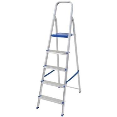 Imagem de Escada de Alumínio Mor Multiuso Regulável, 5 Degraus