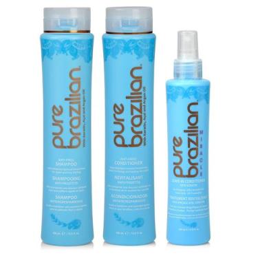 Imagem de Kit de cuidado capilar Pure Brazilian Anti-Frizz com queratina 90mL