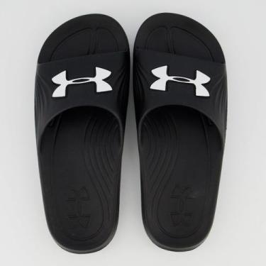 Imagem de Chinelo Under Armour Core 2 Preto e Branco, 43-44