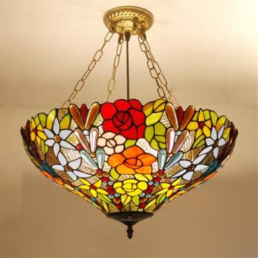 Imagem de Lâmpada Pingente de Vidro Colorido LED Contemporânea e Retro Criativa - Candelabro para Sala, Restaurante, Quarto, Hotel, Café, Bar e Corredor (Estilo 45 D50CM)