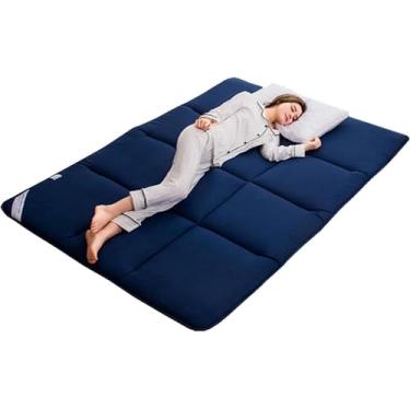 Imagem de Colchão De Chão Japonês Futon Colchão, Espessar Tapete De Tatame Almofada De Dormir, Colchão De Futon Japonês Colchão De Chão Dobrável Respirável Colchão De Acampamento, Blue, 120x200cm