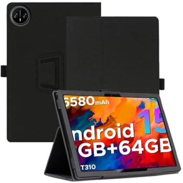 Imagem de AIJAKO Capa para tablet DOOGEE Tab A9 / DOOGEE Tab A9 Pro de 10 polegadas, capa protetora dobrável de couro sintético premium com ímã de alça de mão