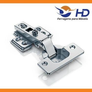 Imagem de Dobradiça Inox com Amortecedor Calço Fixo Reta HD Ferragens