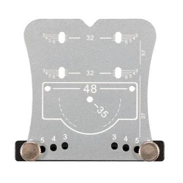 Imagem de UYEXM Gabarito de dobradiça de porta de armário de liga de alumínio, gabarito de dobradiça oculta preciso resistente ao desgaste, gabarito versátil com orifício de armário de deformação para