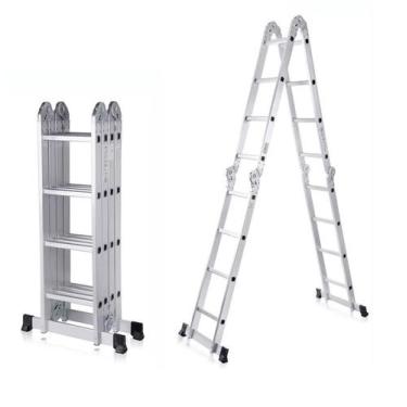 Imagem de Escada De Alumínio Multifuncional 4x4 16 Degraus 4,90 metros Andaime 1