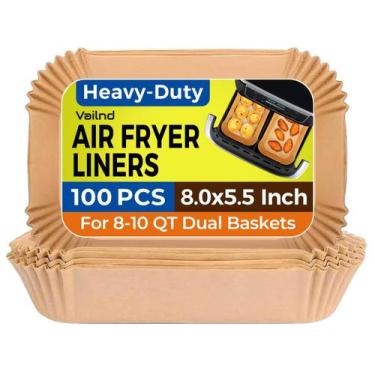 Imagem de Valida descartável de forros de fritadeira Air Fryer para cesta dupla 