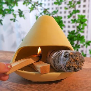 Imagem de MOUGIGI Queimador de incenso Palo Santo exclusivo em forma de zongzi para sálvia, cobre e bastão - mini ferramenta de meditação de quiminé para decoração zen para energia, ioga, meditação e