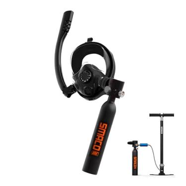 Imagem de Máscara De Mergulho C/Cilindro De Oxigênio Completa Snorkel Preto