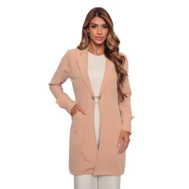 Imagem de Jaleco Feminino Blazer Alfaiataria Ágata Bege Gardenia Jalecos, P