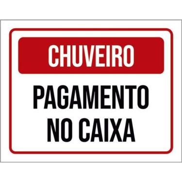 Imagem de Kit 3 Placas Sinalização - Chuveiro Pagamento No Caixa