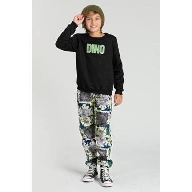 Imagem de Conjunto Infantil Preto de Moletom Dino - Vida Costeira Oficial, 2