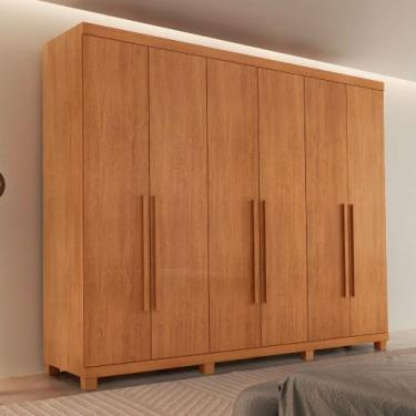 Imagem de Guarda Roupa Casal Maya 100 MDF 6 Portas e 6 Gavetas com pés Moderna M