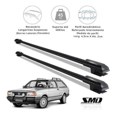 Imagem de Rack Travessa de Teto Aluminio Preto Vw Parati Quadrada 1985 a 1995 - 