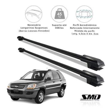 Imagem de Rack Travessa de Teto Aluminio Kia Sportage 2004 a 2009 Preto - SMD, P