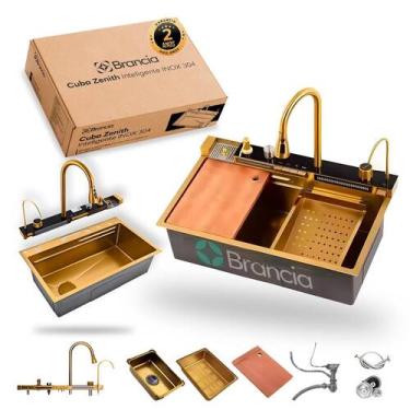 Imagem de Kit Cuba Gourmet Cozinha Multifuncional Pia Torneira Inteligente Premi