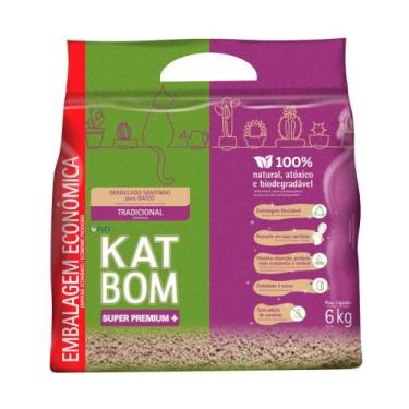 Imagem de Granulado Higiênico Kat Bom Natural Para Gatos - 6 kg - FVO