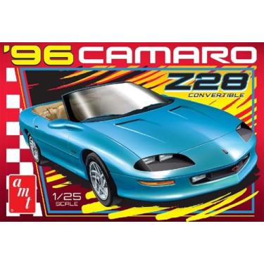 Imagem de AMT Kit de modelo Chevy Camaro Z28 conversível em escala 1:25 1996 – Motor V-8 350 in, capota macia conversível e capa de bota, interior detalhado, rodas Z28 e novos decalques