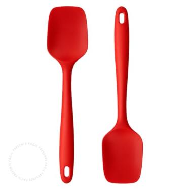 Imagem de Espátula de Silicone Resistente ao Calor – Utensílio de Cozinha Antiaderente com Cabo Reforçado, Ideal para Confeitaria, Massas e Molhos (Vermelho e Vermelho)