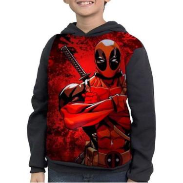 Imagem de Casaco Moletom Infantil Jogo Deadpool Filme Desenho - smoke, Preto, 8