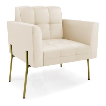 Imagem de Poltrona Pé de Ferro Dourado para Sala Elisa Corino D03 - D'Rossi