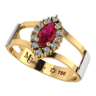 Imagem de Anel Formatura Direito  Ouro 18K Aro Duplo Navete