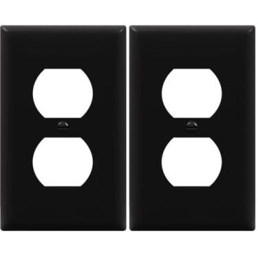 Imagem de Placa de parede ENERLITES 1-Gang 11,5x7 cm em policarbonato preto, pac