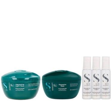 Imagem de Kit Alfaparf Semi Di Lino Reconstruction - Máscara 200ml + Máscara Sua