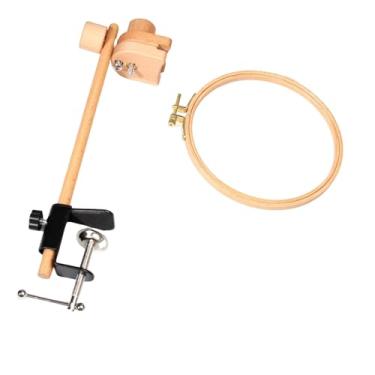 Imagem de oshhni Suporte para bastidor de bordado, suporte giratório prático para mesa de ponto cruz para projeto de ponto cruz e bordado
