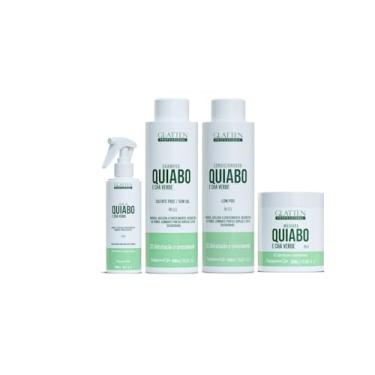 Imagem de Glatten Quiabo e Chá Verde Shampoo e Condicionador e Máscara e Leave-in