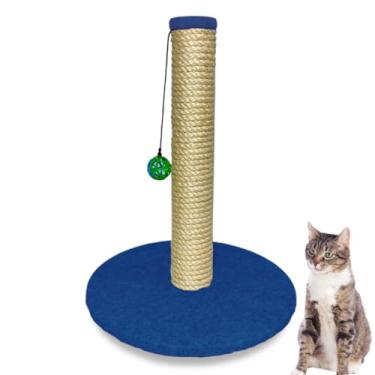 Imagem de Arranhador para Gatos Torre Base Grande com Carpete Brinquedo Interativo Sisal 8mm (Azul)