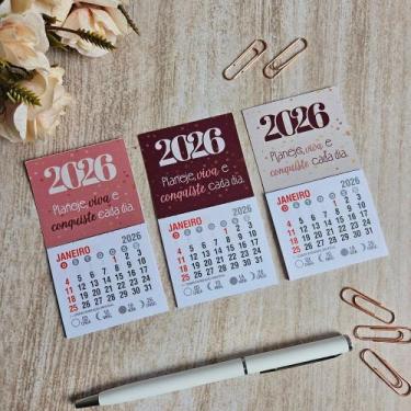 Imagem de Brinde Natal Card com Calendário 2026 Personalizado com Imã (20 unidad