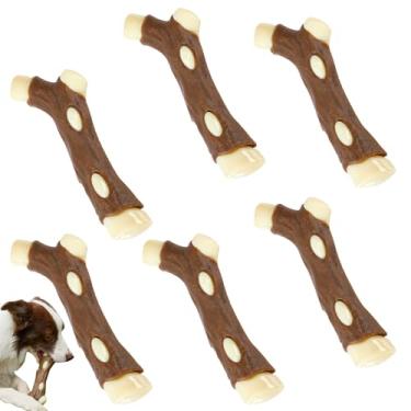 Imagem de BETTEPROD Ossos de Cachorro, Brinquedos de Mastigar para Mastigadores Agressivos, Pacote com 6 Sabores de Carne Bovina Real, Brinquedos de Mastigar Indestrutíveis para Dentição de Cachorro para Raças