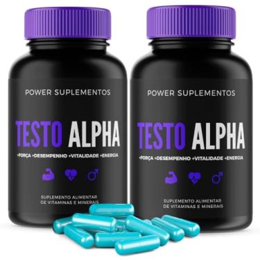 Imagem de 2 Suplemento Alimentar Masculino Testo Alpha com 30 Cápsulas - 600mg por Cápsula - Energia e Disposição Masculina