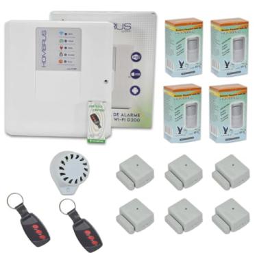 Imagem de Kit Alarme central WI-FI 10 sensores sem fio Hombrus