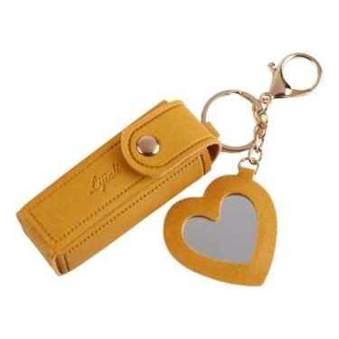 Imagem de Bolsa de brilho labial PU bolsa para viagem, suporte de batom, maquiagem portátil, bolsas de batom de viagem (amarelo)