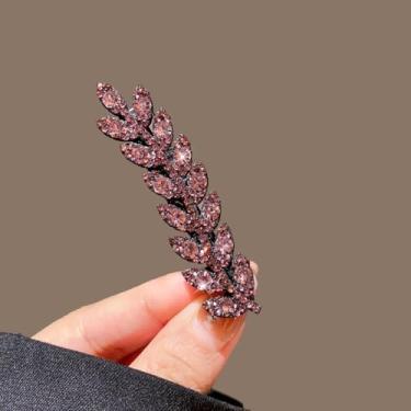 Imagem de Grampos de cabelo com design de pontas de trigo de metal, franja, penteado, feminino, sem babados, presilhas de cabelo, roxas