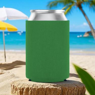 Imagem de Manga de lata padrão de 340 g, mangas térmicas macias e antiderrapantes para garrafas de refrigerante, cerveja e água (verde)