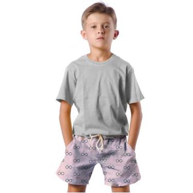 Imagem de Shorts Infantil Bermuda Calção Praia Verão Óculos Magia Poder 258 - SM