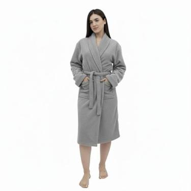 Imagem de Roupão Toque Extra Macio Adulto banho Unissex Microfibra - Appel, Cinz