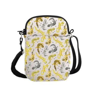 Imagem de G2TUP Leopardo Gecko Lover Gift Who Loves Leopard Gecko Bolsa tiracolo réptil mãe bolsa de viagem lagarto réptil dono de animal de estimação presente, Loves Leopard Gecko P
