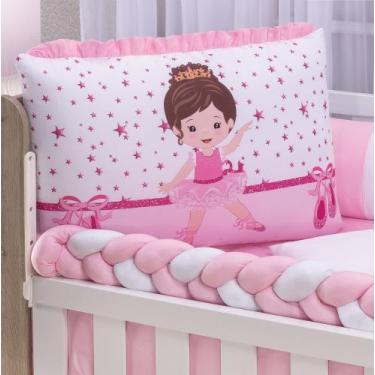 Imagem de Kit berço americano 10 peças com trança e mosquiteiro princesa bailari