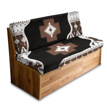 Imagem de DBBXHZJY Capas de almofada Aztec RV Dinette – Capas de assento de lanchonete elásticas de flanela – Capas laváveis para poltronas e assentos de carro para o inverno e clima frio (1 encosto e 1 capa de