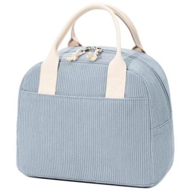 Imagem de Lancheira isolada LOVELYWIND Corduroy 27x19x20 cm azul