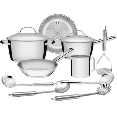 Imagem de Jogo de Panelas Tramontina Allegra em Aço Inox com Fundo de Indução e 