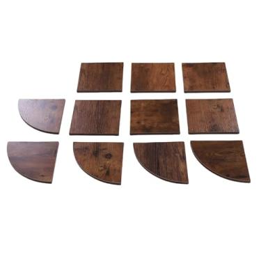 Imagem de Diydeg Prateleira de canto, prateleiras flutuantes rústicas de MDF com 5 níveis para montagem na parede, estante de canto fácil limpar para sala de estar, quarto, escritório, marrom