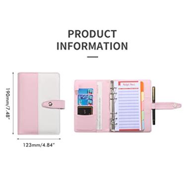 Imagem de Generic Pasta de Orçamento, Organizador de Orçamento A6 Protetor à Prova de Poeira, Portátil Financeiro Prático Com Fivela para Viagens (YMX-011-Costura modelo vertical-azul+branco)